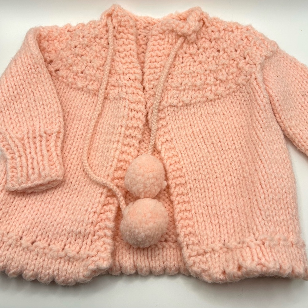 Cozy Pink Knit Baby Cardigan